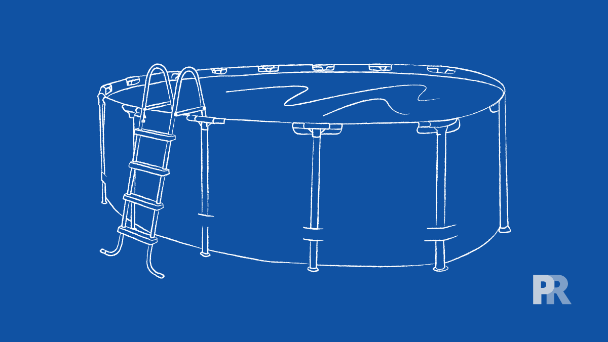 above ground swimming pool with ladder