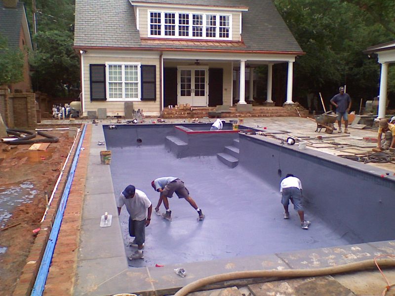 pool plaster installation