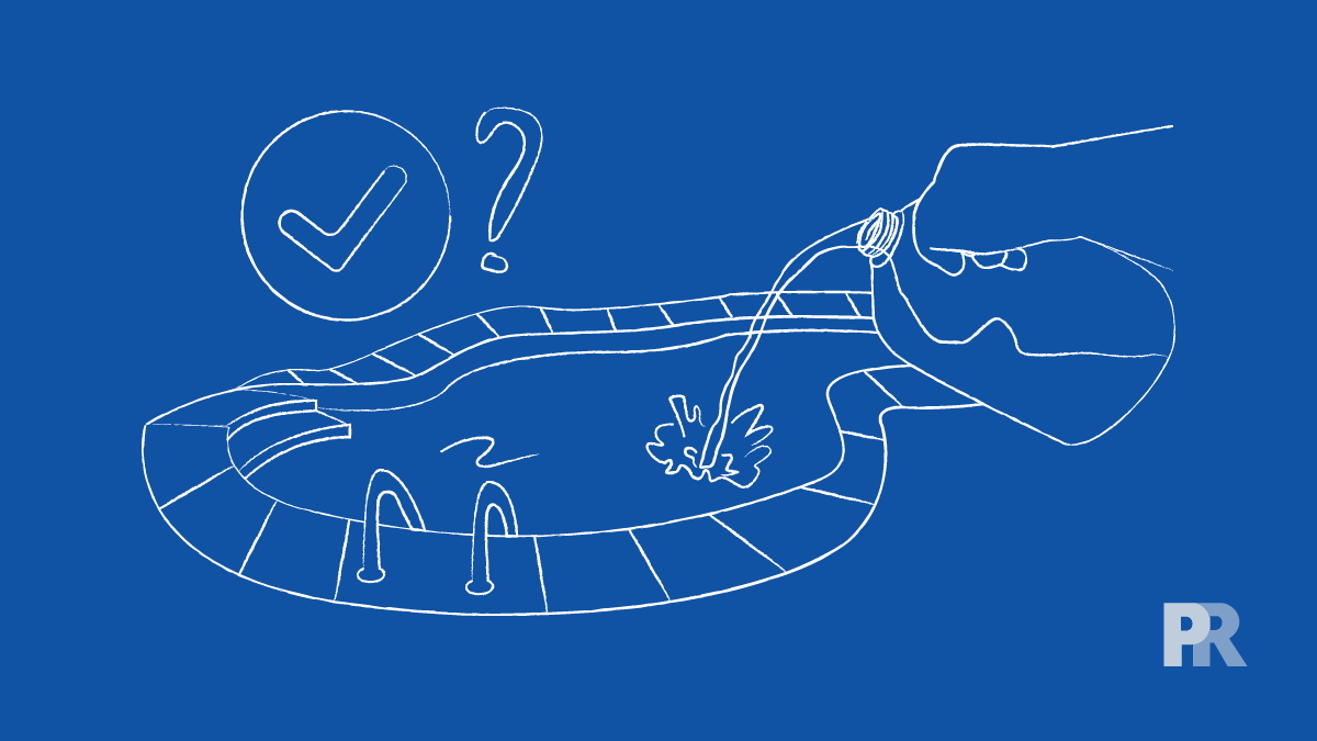 liquid-chlorine-in-pool liquid chlorine being poured into a swimming pool