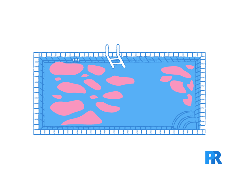pink film like pool stain