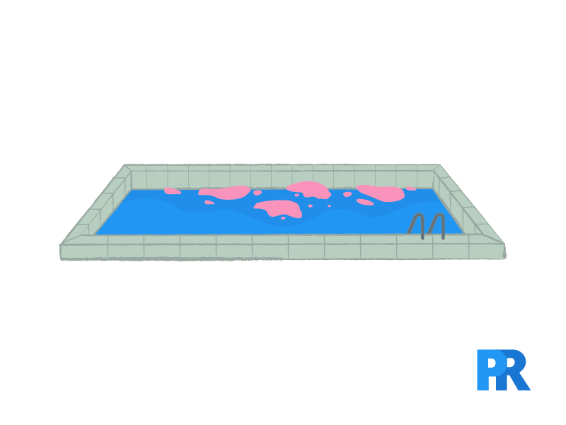 pink slime in a swimming pool