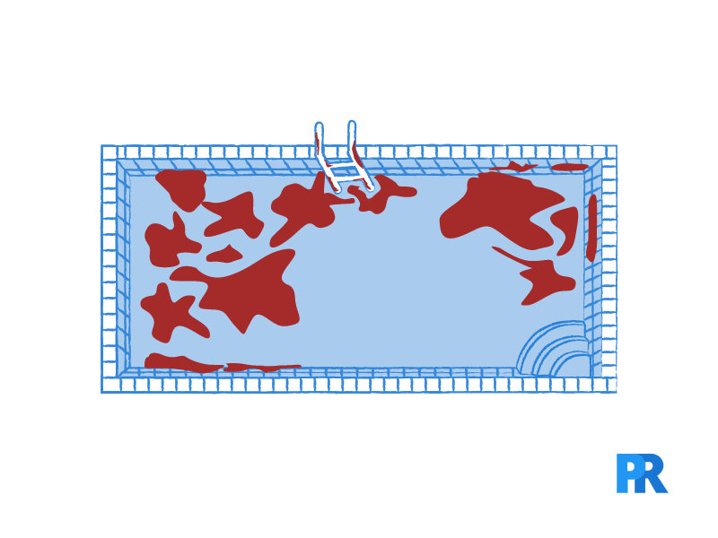 red brown pool stain