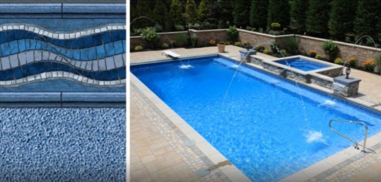 solid blue pool liner