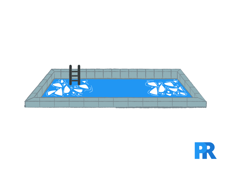 white water mold in a swimming pool